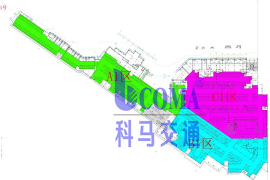 停车场分区设计CAD平面效果图