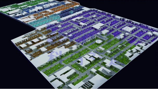 地下停车场分区规划优化设计鸟瞰图