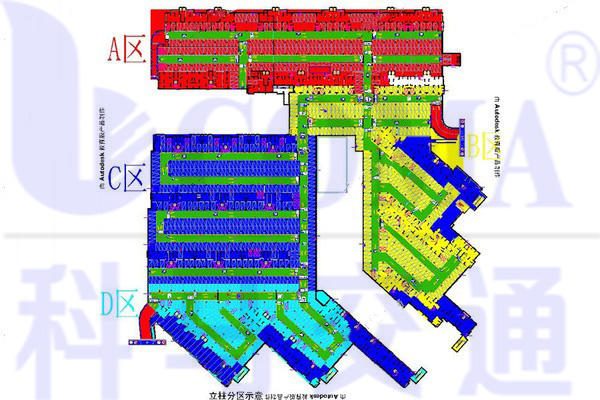 地下停车场分区规划优化设计平面图