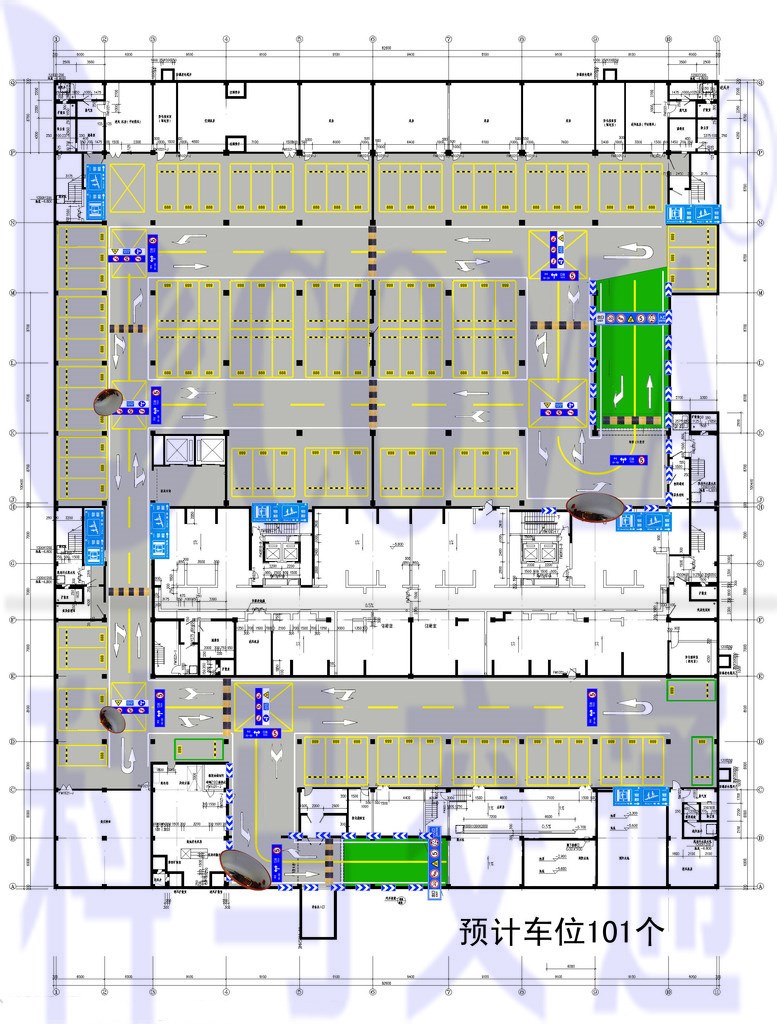 停车场车库交通动线组织规划设计施工图