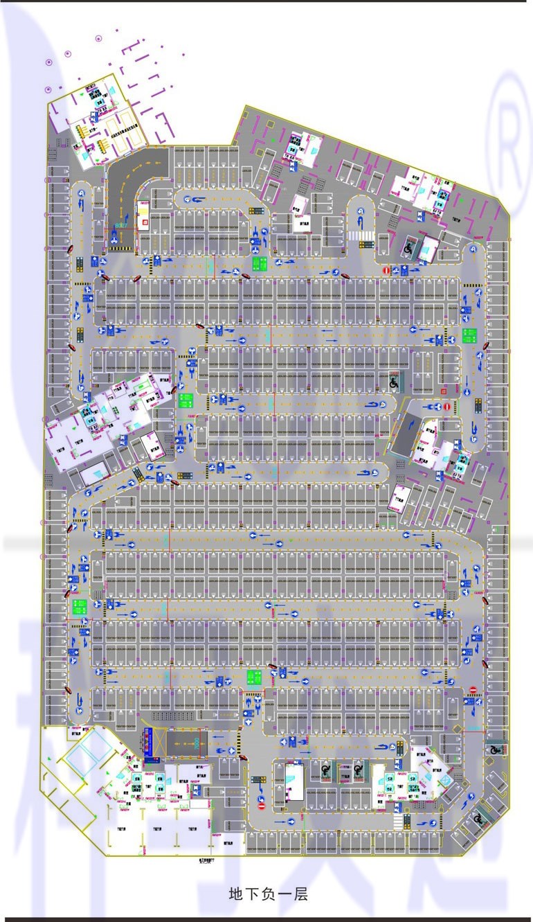 停车场车库交通动线组织规划设计图