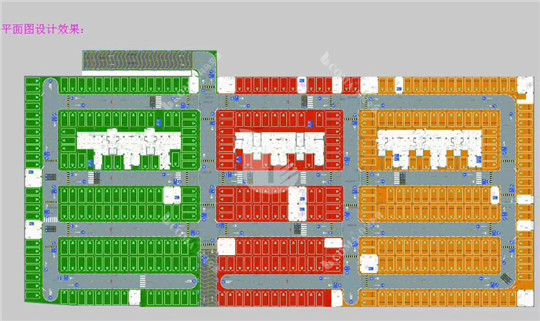停车场车位规划优化平面效果图