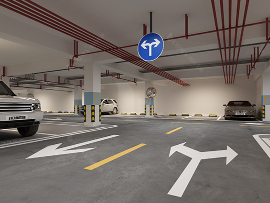 地下停車場交通規劃效果圖設計